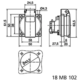 BALS Schuko-Steckdose IP44 Blau 1 St.