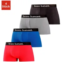 bruno banani Hipster, (Packung, 4 St.), knapp sitzende Boxershorts in uni oder gemustert aus Baumwollmischung Bruno Banani rot, grau, schwarz, navy-uni