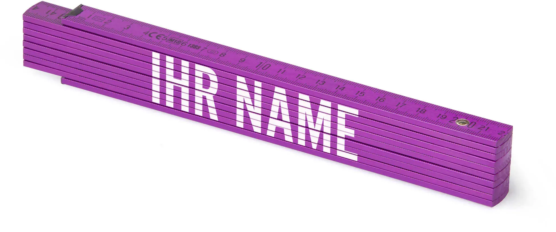 Personalisierter Farbiger Zollstock | Metrie 2m Block 52 | mit Namen Farbvarianten von Zollstöcken: Lila - Pantone 512 C