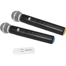 Omnitronic UWM-2HH USB Funkmikrofon-Set mit zwei Handmikrofonen/Zubehörset für kompatible Omnitronic-Produkte