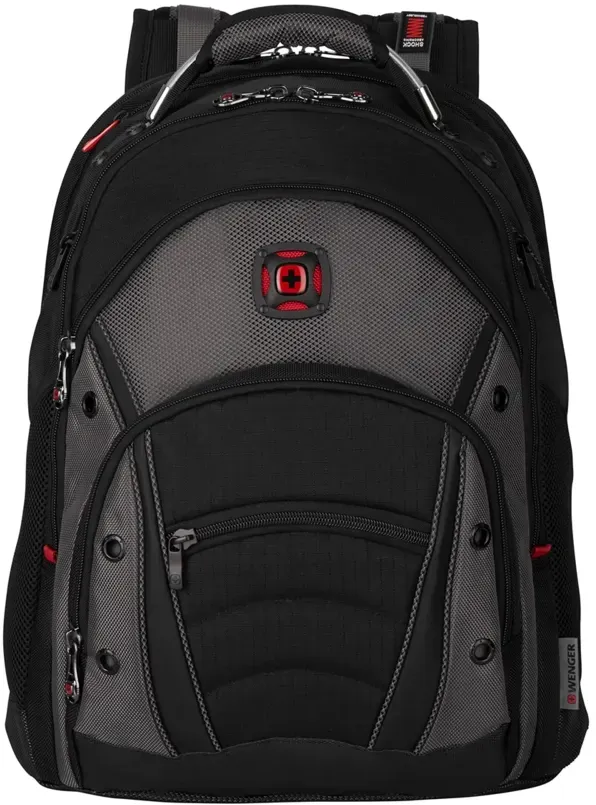 16 Zoll Laptop-Rucksack mit Tablet-Fach, schwarz-grau