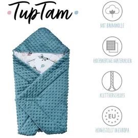 TupTam Baby Winter Einschlagdecke für Babyschale Wattiert Minky Baumwolle Universal, Farbe: Füchse/Flugzeuge/Ballons/Smaragdgrün, Größe: Einheitsgröße