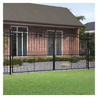 vidaXL Zauntor mit Speerspitzen Schwarz 406x223 cm Stahl