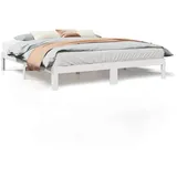 vidaXL Massivholzbett 180 x 200 cm Weiß