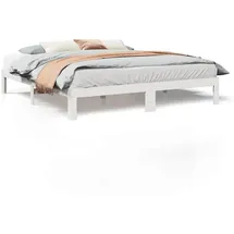 vidaXL Massivholzbett 180 x 200 cm Weiß