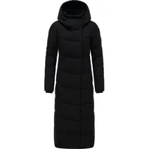 Ragwear Damen Wintermantel Warmer Steppmantel extralang wasserdicht und atmungsaktiv Pavla Extralong Black Gr. XS - XS