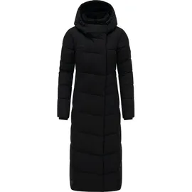 Ragwear Damen Wintermantel Warmer Steppmantel extralang wasserdicht und atmungsaktiv Pavla Extralong Black Gr. XS - XS