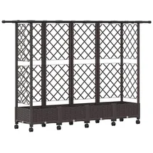 vidaXL Hochbeet mit Rankgitter und Dach 202,5 x 40 x 127 cm Braun