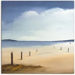 Artland Leinwandbild »Am Strand entlang«, Strand, (1 St.), auf Keilrahmen gespannt Artland Farbe Bild(er): blau