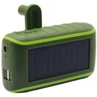 Eeneme Multifunktion Solar Powerbank, 6000 mAh Solarenergienbank, Tragbare Handkurbel mit LED Taschenlampe, USB Ladegerät Dynamo für Handy Tablet Smartphone