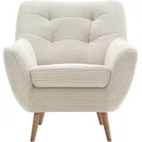 exxpo - sofa fashion Sessel EXXPO - SOFA FASHION "Scandi, Loungesessel mit tollem Sitzkomfort, hochwertige Polsterung", beige, B:87cm H:92cm T:92cm, Sessel, Sessel, bequem, hohe Holzfüße