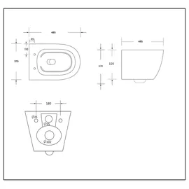 Bäder Boutique BB Wand-WC mit WC-Sitz Schwarz matt