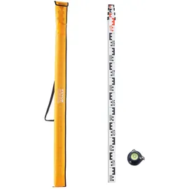 Vevor Messlatte 4 m metrische Teleskop-messlatte, doppelseitige Skala in cm/mm Nivellierlatte, Vermessungslatte aus Aluminiumlegierung mit Wasserwaage und Tragetasche zum Vermessen von Häusern Wänden Böden