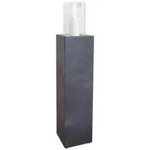 Vivanno Windlichtsäule Boden-Windlicht Kerzenhalter Deko-Laterne Fiberzement Lumira 97 cm hoch Grau