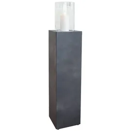 Vivanno Windlichtsäule Boden-Windlicht Kerzenhalter Deko-Laterne Fiberzement Lumira 97 cm hoch Grau