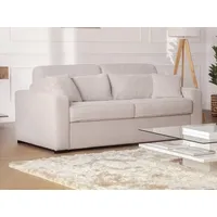 vente-unique Schlafsofa mit Matratze 4-Sitzer - Liegefläche mit Lattenrost mit breiten Latten 160 cm - Matratze 18 cm - Cord - Beige - MONDOVI