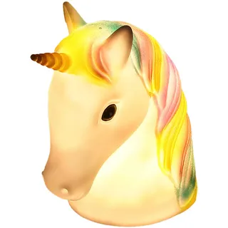 GLOBO LED Dekoleuchte Kinderzimmerlampe Nachtlicht Einhorn Tischleuchte bunt, USB oder Batterien, 2W 100lm warmweiß, LxH18 x 21 cm