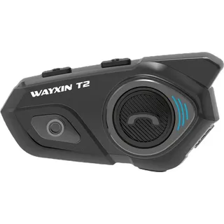 WAYXIN T2 Motorrad-Bluetooth-Helm-Headset, 2-Personen-Gegensprechanlage | Intelligente Geräuschunterdrückung | Automatische Antwort | Mit Tastenm... - Schwarz