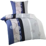 KH-Haushaltshandel Seersucker Paisley Blau/Grau 135 x 200 cm + 80 x 80 cm