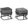 [en.casa] Hocker, Multifunktionaler stapelbarer Sitzhocker Tas 2er Set quadratisch Dunkelgrau