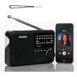 Tragbares Radio, AM,FM,SW Kofferradio, Strom & Batteriebetrieb, Eingebautem Lautsprecher MP3 Funktion Kopfhöreranschluss Küchenradio Kleines Radio für Büro Outdoor Camping Notfall, Schwarz