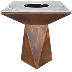 OutInFire Gartenfeuerstelle, Grill mit Wok-Loch und Grill mit Stahlbeinen - G1 Corten