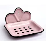 DanDiBo Ambiente DanDiBo Seifenhalter 618 Seifenschale 13 cm emailliert Landhaus Emaille Seifenspende