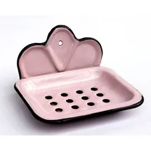 DanDiBo Ambiente DanDiBo Seifenhalter 618 Seifenschale 13 cm emailliert Landhaus Emaille Seifenspende