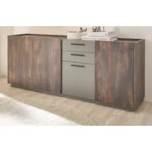 furn.design Sideboard Kommode Eiche grau Wohn Esszimmer Anrichte 200 cm mit Soft-Close Piano