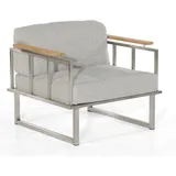 SonnenPartner Lotus Edelstahl/Teakholz inkl. Ki ssen Sonnenpartner