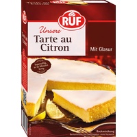 RUF Tarte au Citron, Backmischung für einen schnellen Zitronenkuchen französischer Art, mit fruchtiger Zitronenglasur, besonders saftig, 8er Pack (8x380g)