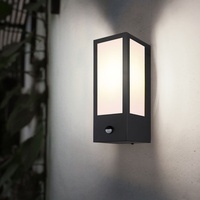 Wandlampe Außenleuchte Hauswandleuchte Bewegungsmelder Garten E27 schwarz opal