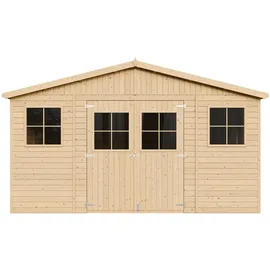 TIMBELA Gartenhaus 4,18 x 4,20 m Beige
