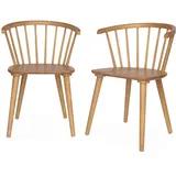 sweeek - 2er-Set Sprossenstühle aus Holz und Sperrholz,