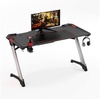 Gaming Tisch Z12 ULTRA mit LED/RGB Beleuchtung 120cm Breit, Carbon-Optik, Schreibtisch Gaming, Gamingtisch Getränkehalter, Kopfhörerhalter...