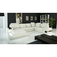 JVmoebel Ecksofa, U Form Sofa Couch Polster Wohnlandschaft Design Ecksofa Leder weiß