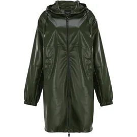 Freshlions Outdoorjacke "Gillian", Damen, Gr. S, grün (khaki), 100% Polyester, unifarben, normal, Jacken Outdoorjacke, aus stylishem Kunstleder