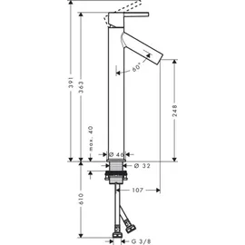 Hansgrohe Starck Einhandmischer Edelstahl Optic
