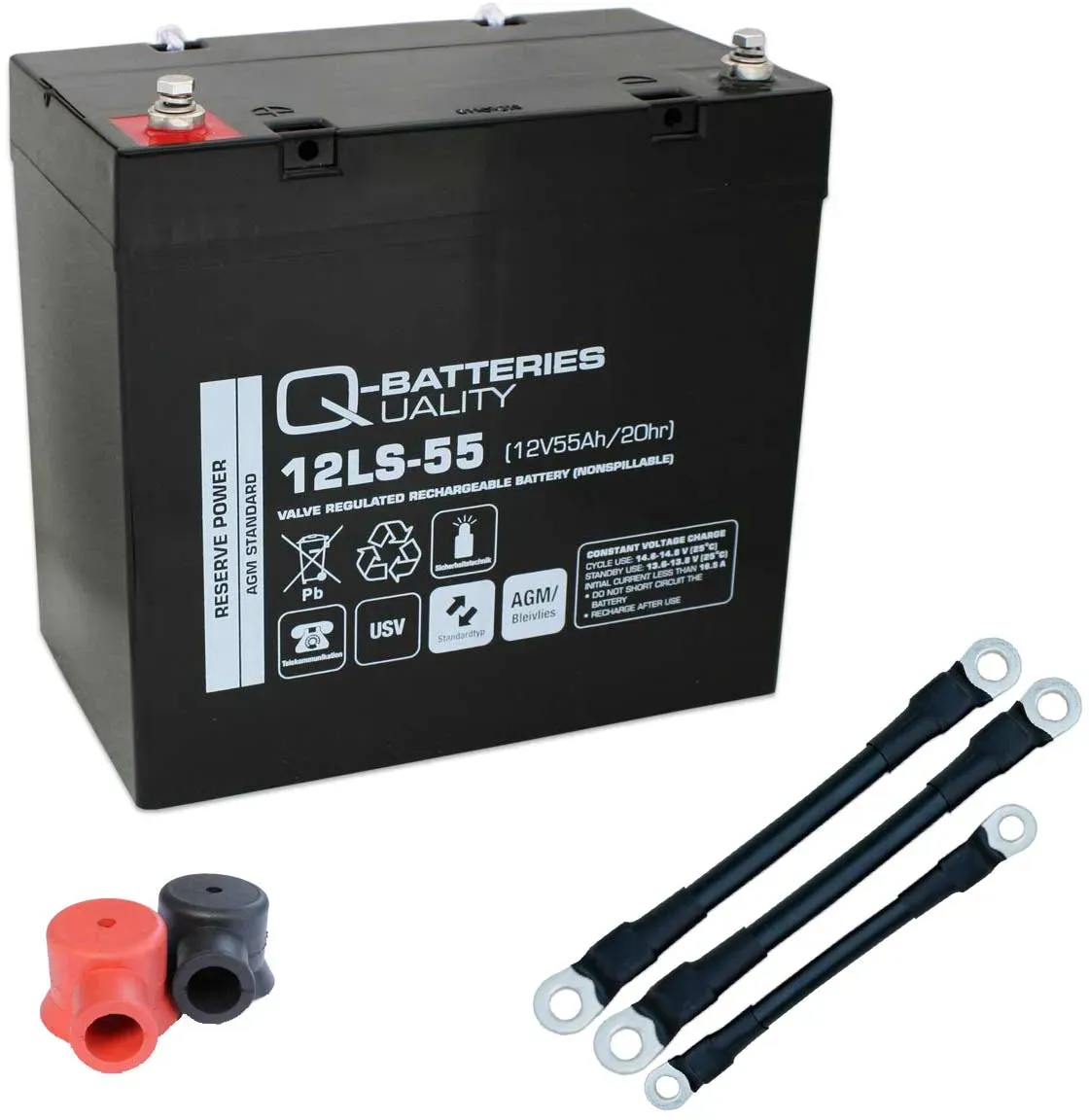 Q-Batteries 216V-Anlage 18 x 12LS-55 für Sicherheitsbeleuchtung Inkl. Zubehör un...