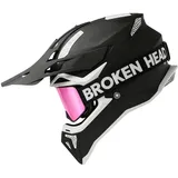 Broken Head Crosshelm BND-Stealth Schwarz + Struggler Magnet Brille Pink
