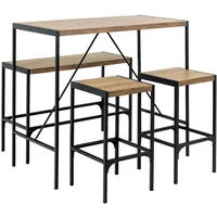 VCM Bahamas Bartisch Set Tisch, Bank und 2 Stühle