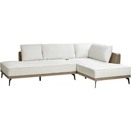 Beliani Ecksofa Cremeweiß 3-Sitzer Linksseitig