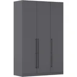 Kleiderschrank RAUCH "Drehtürenschrank Schrank Garderobe Wäscheschrank Schlafzimmer AVOLA", grau (graumetallic), B:136cm H:197cm T:54cm, Holzwerkstoff, Schränke, Kleiderschrank, mit hochwertigen Stangengriffen in Schwarz aus Metall MADE IN GERMANY, Topseller