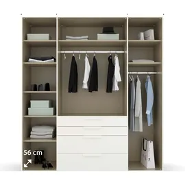 Rauch Drehtürenschrank Purisma 201 x 223 x 60 cm Weiß/Orange