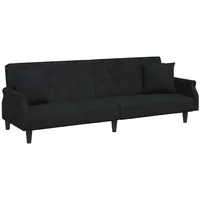 vidaXL Schlafsofa mit Armlehnen Schwarz Samt