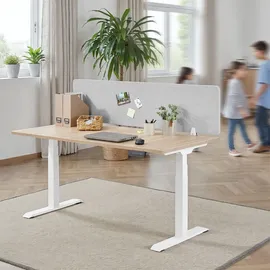 Tectake tectake® Schreibtisch Trennwand in 2 Größen inkl. 2 Befestigungsklemmen