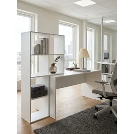 KADIMA DESIGN Großer Schreibtisch mit Regal, Puristisches Design,
