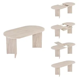 HANAH Home Ausziehtisch 160 x 75 x 90 cm beige