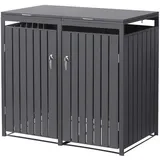ML-Design Mülltonnenbox 2er 132 x 80 x 116,3 cm anthrazit