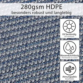 Onvaya ONVAYA® Vorzeltteppich | Zeltboden für Camping | Markisenteppich Wohnmobil | Zeltteppich 3 x 4 m | robuster Campingteppich | waschbare Zeltunterlage